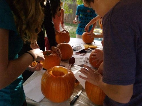 Carving pumpkins