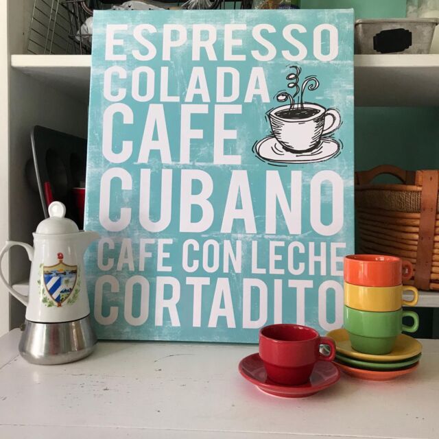 Coffee Cup Mug Print Cuban Expresso Cup Set Set Cafecito Cubano 6 Cup 6  Saucers Cafecito Cuba